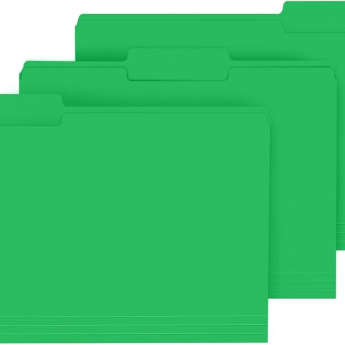 120 Pack File Folder, 1/3 Cut Tab, Letter Size, Filing Folder for Office School Business, Green