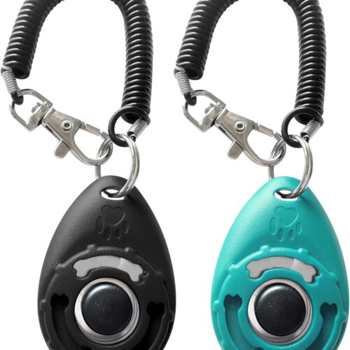 Pet Training Clicker with Wrist Strap – Dog Training Clickers (New Black + Blue)